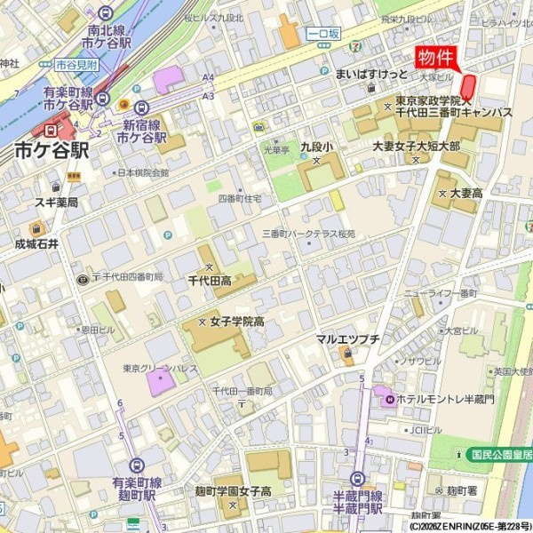 ザ・パークハウスグラン三番町２６の地図
