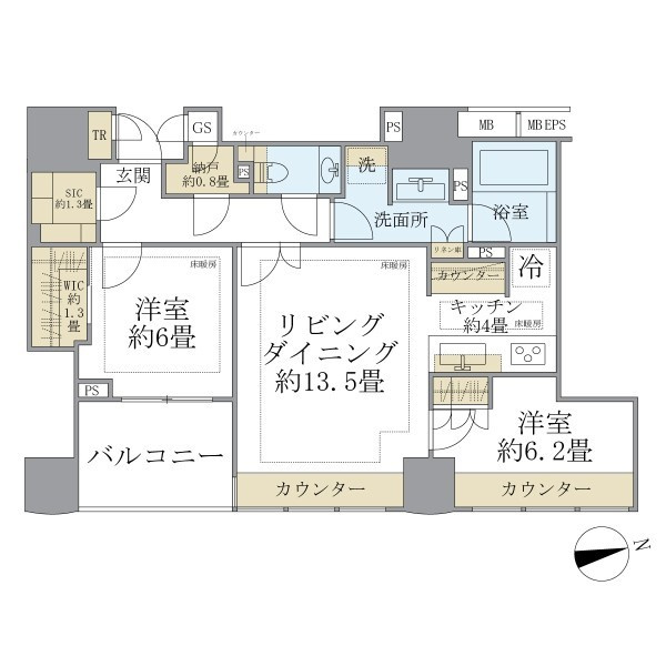 ザ・パークハウスグラン三番町２６の間取り
