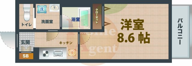 【間取り】 | レガリス新宿落合 | 1Kのお部屋です。