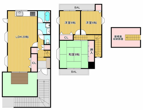 菅相塚町戸建の間取り