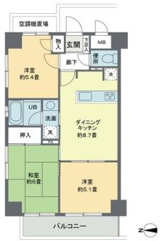 リヴィエルバーグ西大島の間取り