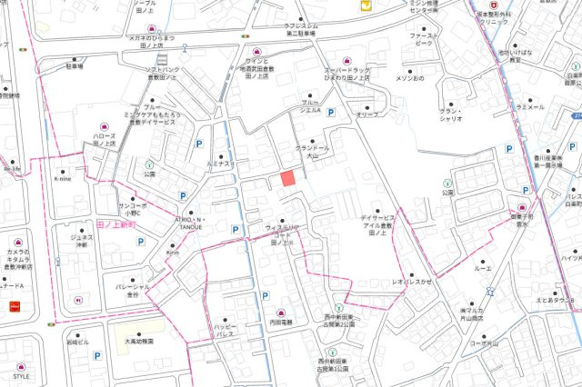 倉敷市田ノ上　1区画の地図