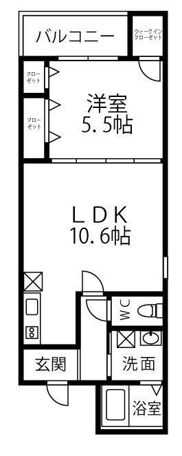 尼崎市武庫之荘本町３丁目のアパートの間取り