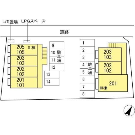 グランパパ　Ⅱの区画図