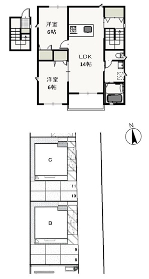 【間取り】 | プレノアール　Ｂ