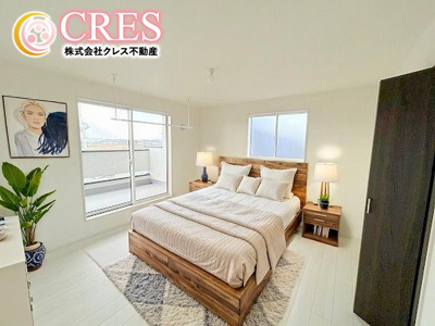 【寝室】 | ☆☆☆新築分譲　郡山市小原田３丁目TE　全２棟－①！！ | 洋室は2階３～４部屋！！
※実際に現地に家具はおかれておりません。また価格に家具は含まれておりません。(作成CG)
