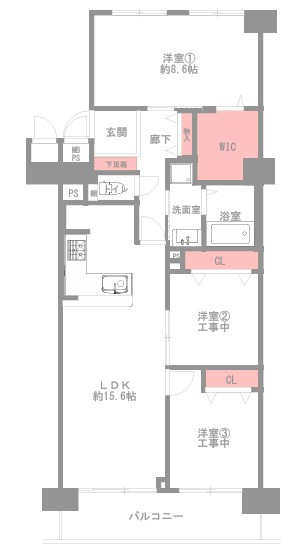 ファミールハイツ北大阪5号棟の間取り