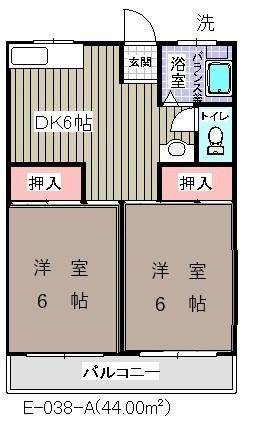 ハイツチェリー　E-038の間取り