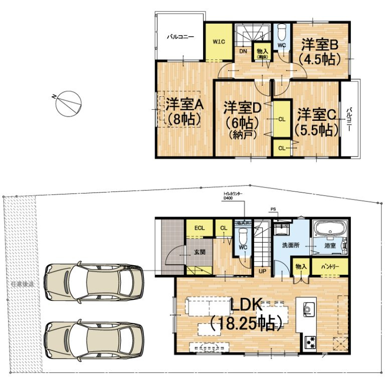 ★京都市西京区山田北ノ町　第1期　新築一戸建ての間取り|4号地