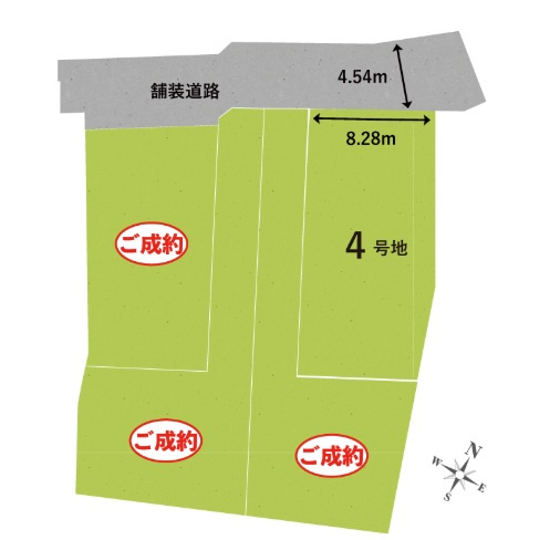 ★京都市西京区山田北ノ町　第1期　新築一戸建ての区画図|全４区画