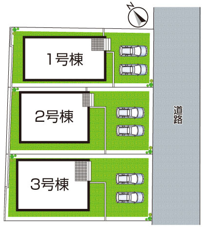 和歌山市古屋　第1期　新築一戸建ての区画図|全3区画