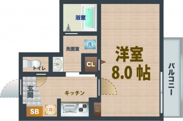【間取り】 | エルバ | 1Kのお部屋です。