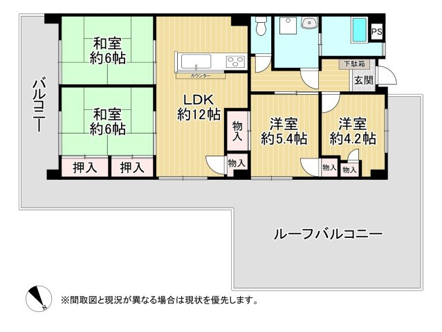 グランドハイツ第3三郎丸の間取り