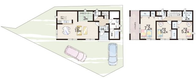◆泉南郡熊取町五門東　第2期　新築一戸建ての間取り|３号地