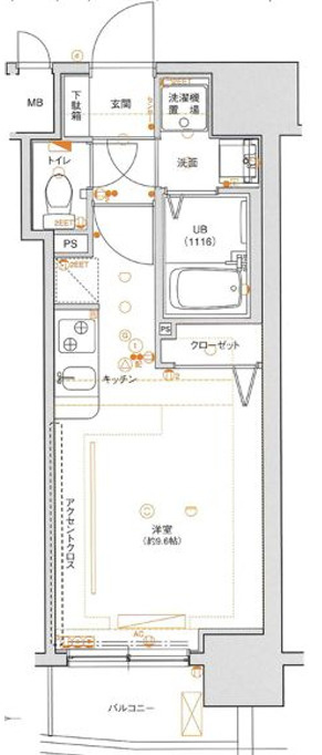 アクアプレイス南堀江の間取り