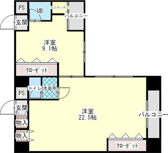 ニューライフ大手前参番館の間取り