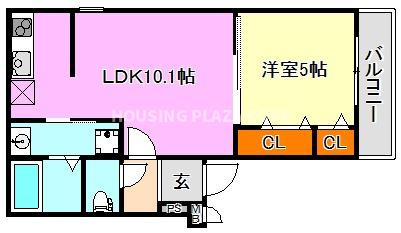 フジパレス須磨鷹取Ⅱ番館の間取り