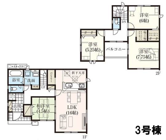 多賀城市明月の間取り|3号棟
全5棟！選べる間取り♪