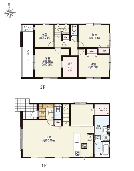 【間取り】 | 葵区新伝馬3期　新築戸建　2号棟
