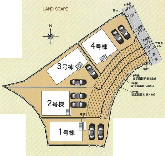 泉南郡熊取町五門東　第2期　新築一戸建ての区画図|全４区画