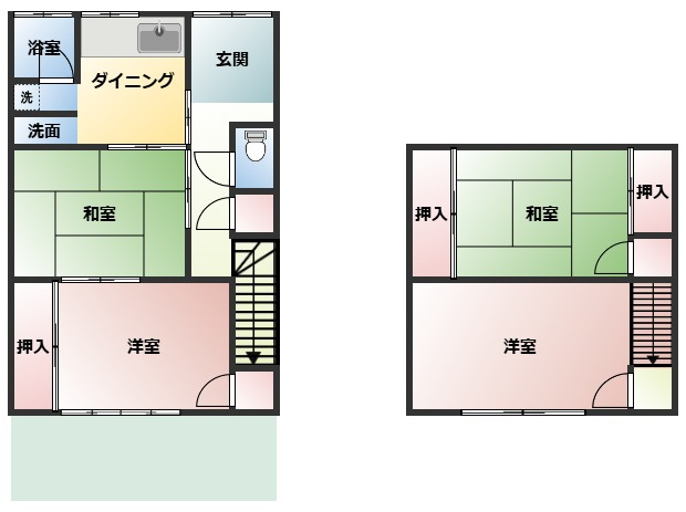六田1丁目メゾネットの間取り