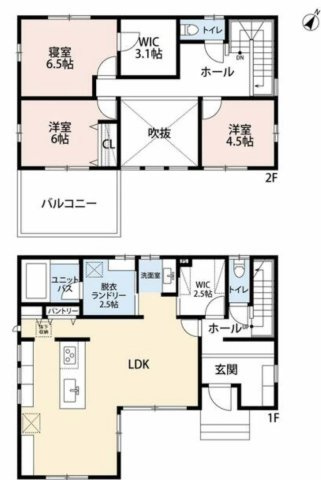 合志市幾久富築浅中古住宅（合志南プレイス）の間取り