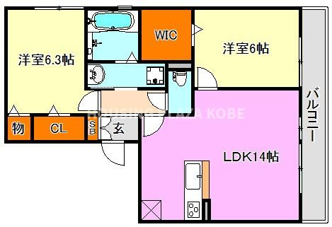 サニープレイス塩屋台の間取り