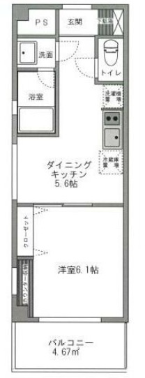 エストゥーディオサナダの居間・リビング|南向きの洋室6.1帖