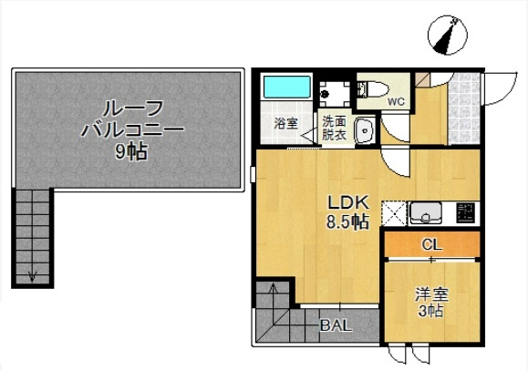 GRANDTIC Riz高宮の間取り|使いやすい間取りです。