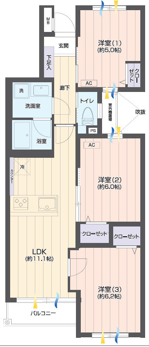 グランヴィル氷川台の間取り