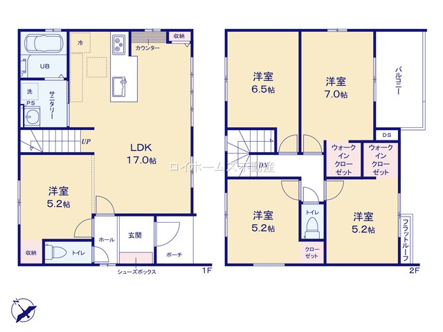 【間取り】 | 刈谷市泉田町北中浜51-10『仲介料無料』新築戸建て | 2号棟