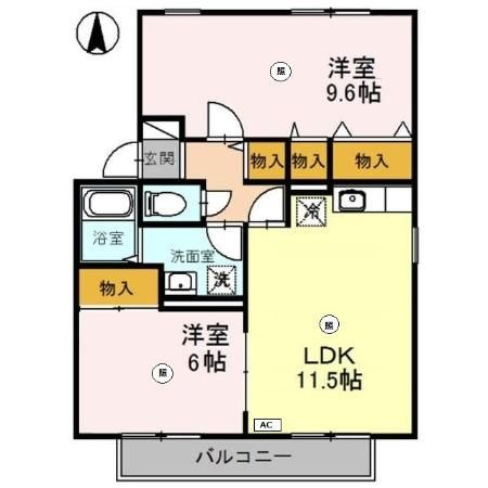 ロイヤルファミールⅡ　Cの間取り