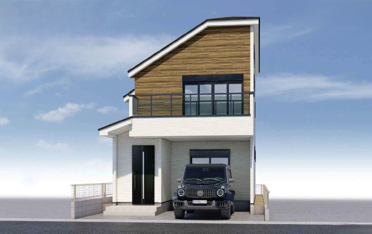 練馬区南大泉4丁目　ロフト×車庫付　ZEH水準住宅　限定1棟の外観パース