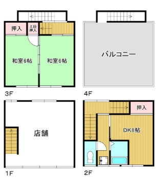 京橋貸店舗戸建の間取り