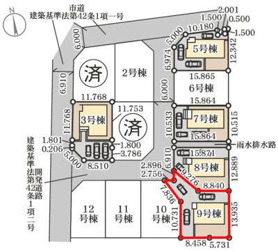 【区画図】 | Livele Garden.S　大森第10　9号棟 | 駐車スペース3台