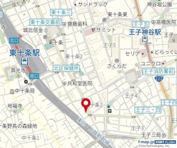 ダイホープラザ東十条の地図
