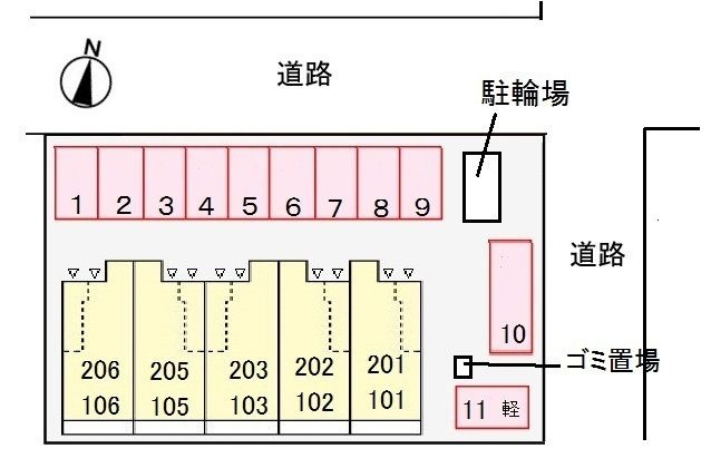 サンソフィアの駐車場