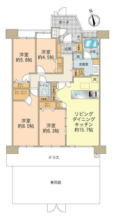 5080万円、4LDK、専用庭33.93㎡