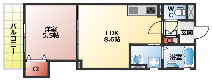 クリエオーレ日之出町の間取り