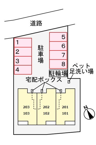 グラース　１７の駐車場