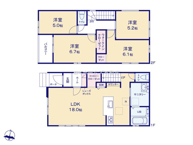 【間取り】 | 一宮市多加木１丁目27-15『仲介料無料』新築戸建て | 2号棟