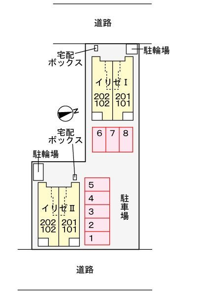 イリゼⅡの駐車場