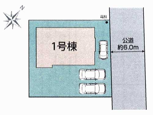 藤沢市遠藤　新築戸建全1棟　1号棟の区画図
