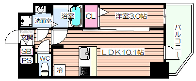 【間取り】 | S-RESIDENCE福島玉川Uno