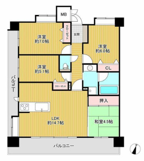 【間取り】 | エイルマンション開成IIプレシャス