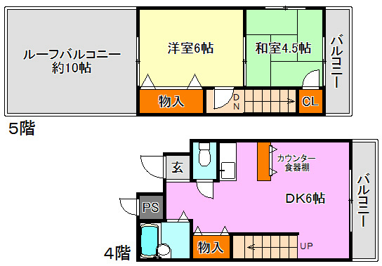 神戸市須磨区磯馴町３丁目の賃貸マンションの間取り