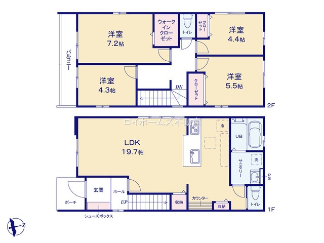 【間取り】 | 名古屋市南区楠町50-13『仲介料無料』新築戸建て | 1号棟