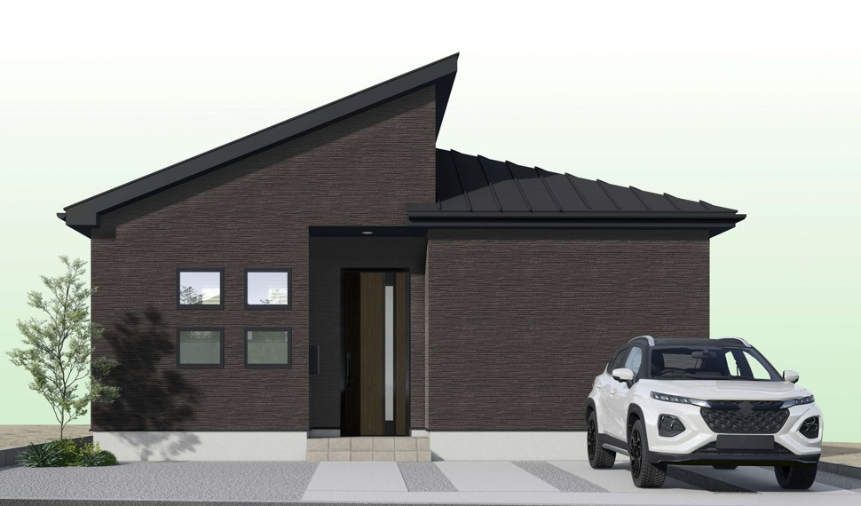 天童市久野本【新築建売】2号棟の外観パース|完成予想パース！