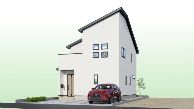 天童市久野本【新築建売】3号棟の外観パース|完成予想パース！