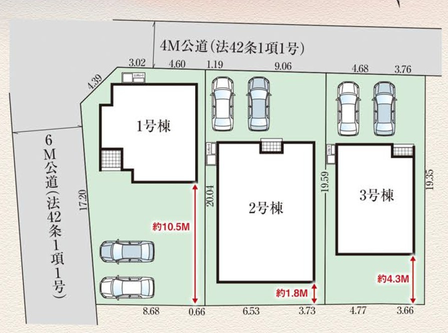 天童市久野本【新築建売】3号棟の区画図|区画図